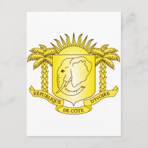 Cote d'Ivoire Coat of arms CI Postcard