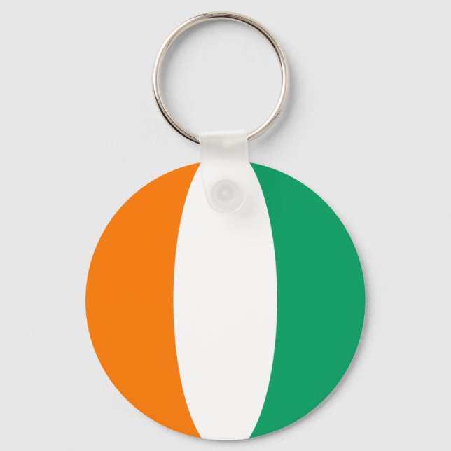 Cote d'Ivoire Fisheye Flag Keychain (Front)