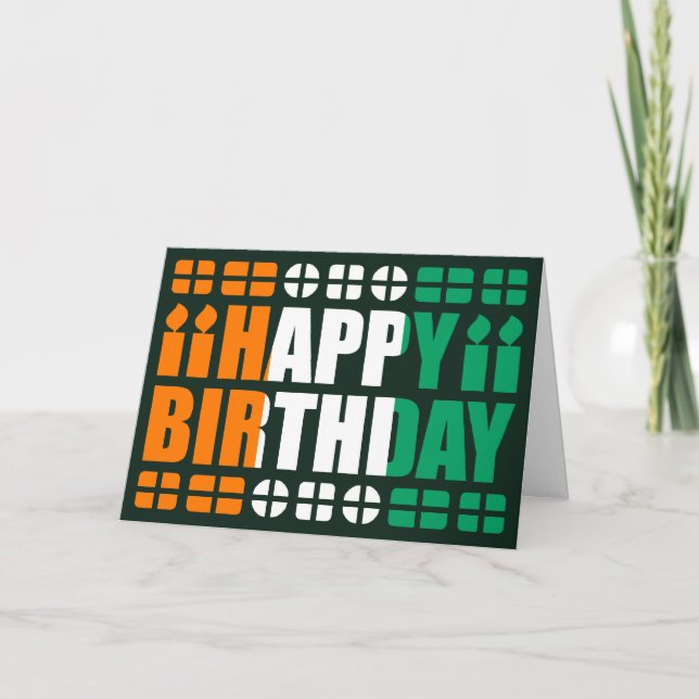 Cote d'Ivoire Flag Birthday Card (Front)