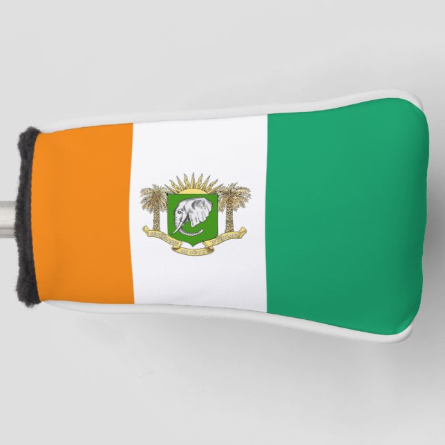 Cote d'Ivoire flag-coat of arms Golf Head Cover (Front)