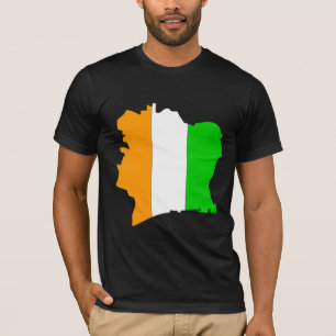 Cote Divoire Flag Map full size T-Shirt