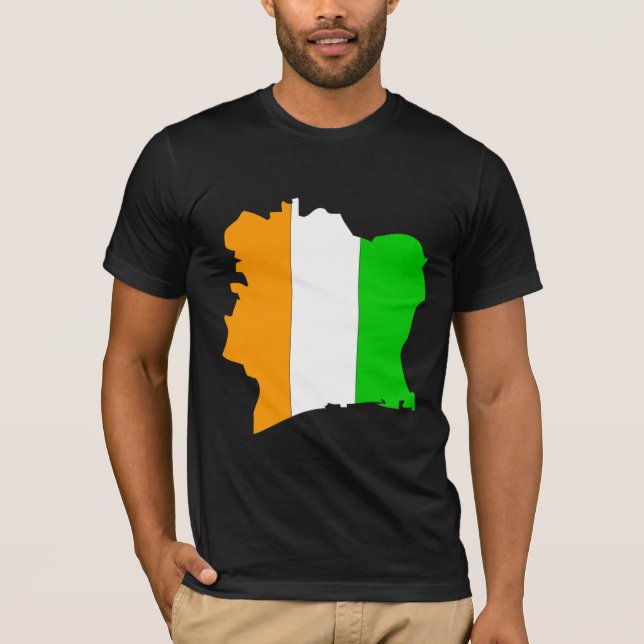 Cote Divoire Flag Map full size T-Shirt (Front)