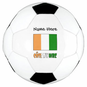 Côte d'Ivoire Ivory Coast Flag Black Personalise Football