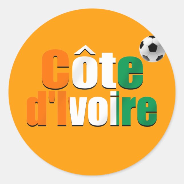 Côte d'Ivoire logo football fans soccer ball gifts Classic Round Sticker (Front)