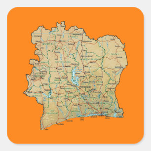 Cote d'Ivoire Map Sticker