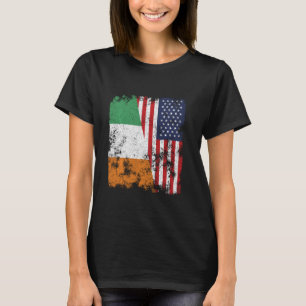 Cote Divoire USA Flag Distressed - Half American T-Shirt