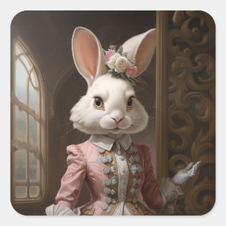 Cotillion Bunny Square Sticker