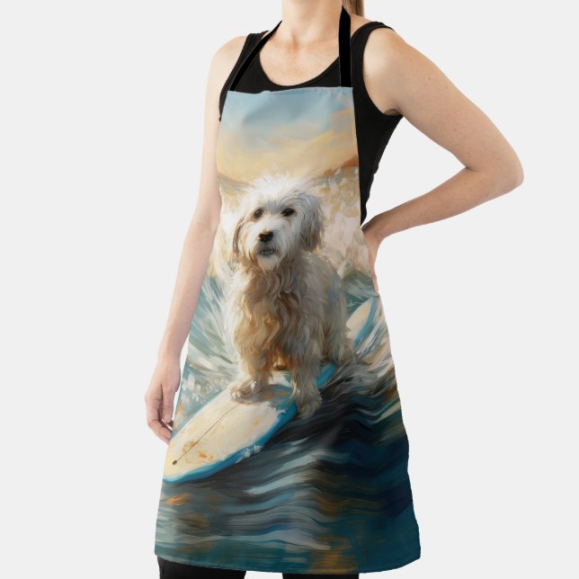 Coton De Tulear Beach Surfing Painting Apron (Insitu)