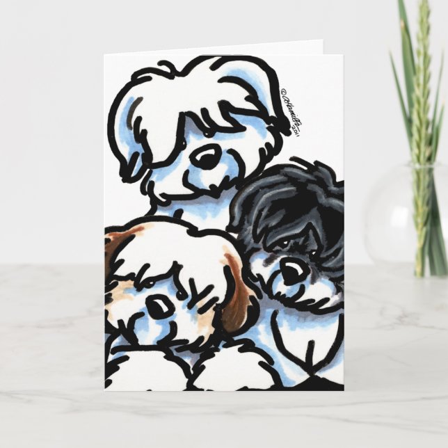 Coton de Tulear Cartoon Card (Front)