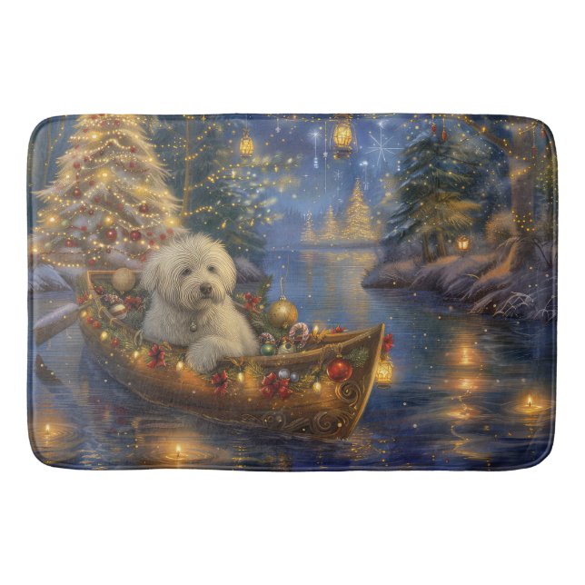 Coton De Tulear Christmas Festive Voyage  Bath Mat (Front)