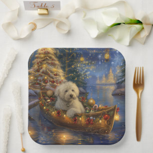 Coton De Tulear Christmas Festive Voyage  Paper Plate