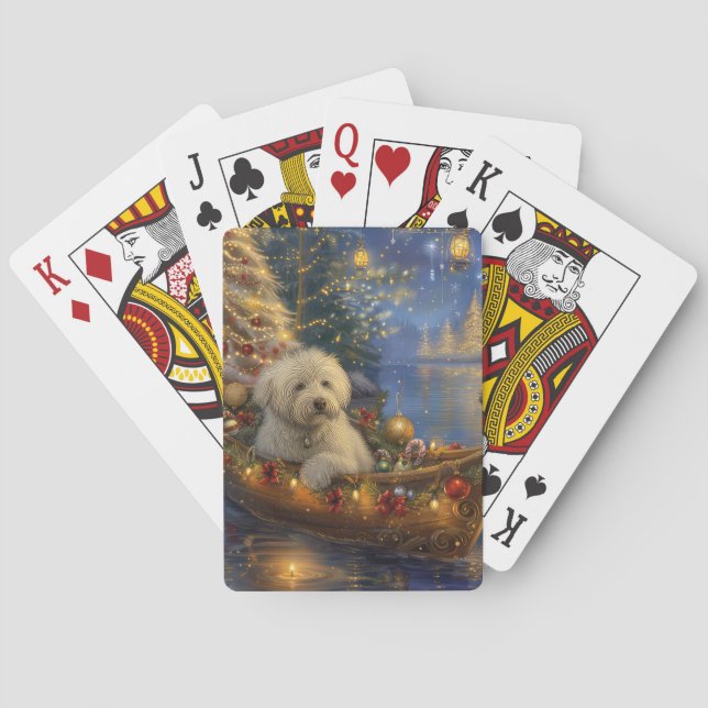 Coton De Tulear Christmas Festive Voyage  Playing Cards (Back)