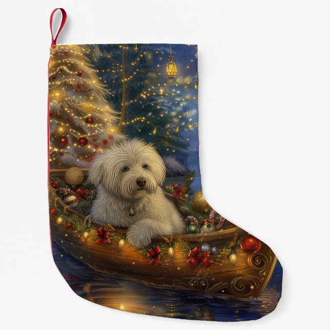 Coton De Tulear Christmas Festive Voyage  Small Christmas Stocking (Front)