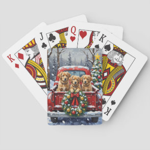 Coton de Tulear Christmas Red Truck Holiday Playing Cards