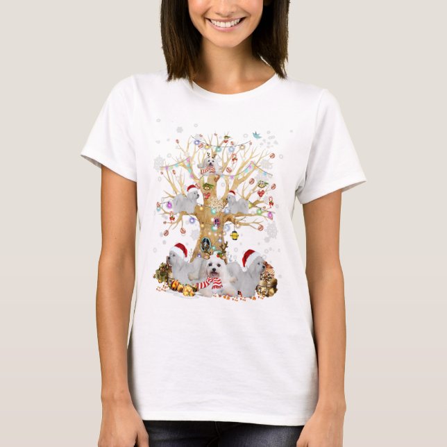 Coton De Tulear Christmas Tree Ornament For Dog T-Shirt (Front)