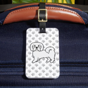 Coton de Tulear Cute Cartoon Dog & Custom Text Luggage Tag