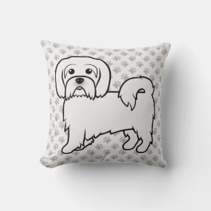 Coton De Tulear Cute Cartoon Dog Illustration Cushion