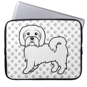 Coton de Tulear Cute Cartoon Dog Illustration Laptop Sleeve
