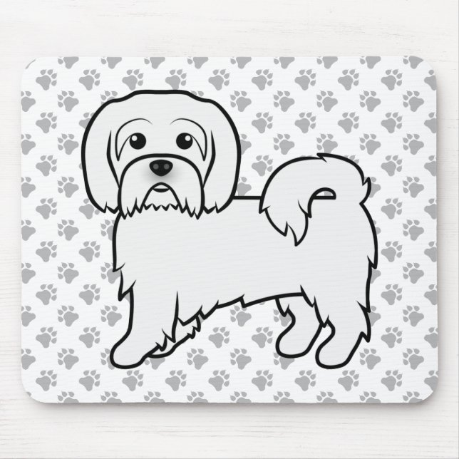 Coton de Tulear Cute Cartoon Dog Illustration Mouse Mat (Front)
