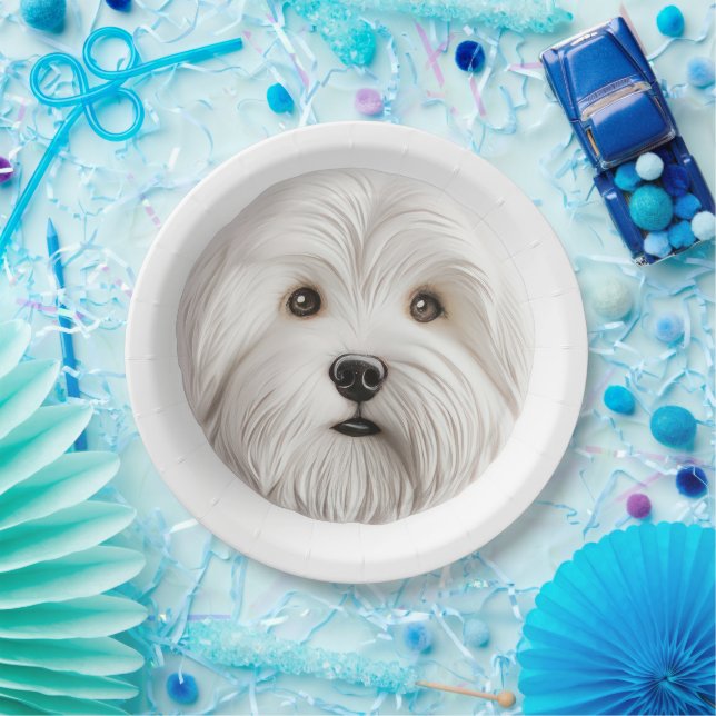 Coton De Tulear Dog 3D Inspired  Paper Plate (Party)