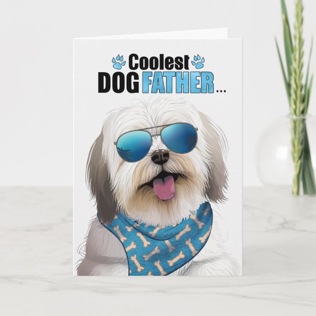 Coton de Tulear Dog Coolest Dad Father's Day Holiday Card (Front)