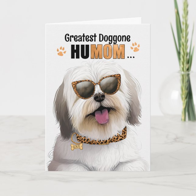 Coton de Tulear Dog Greatest HuMOM Mother's Day Holiday Card (Front)
