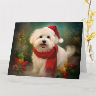Coton De Tulear Dog in Snow Christmas Card