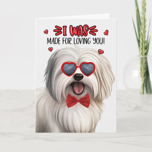 Coton de Tulear Dog Made for Loving You Valentine Holiday Card (Front)