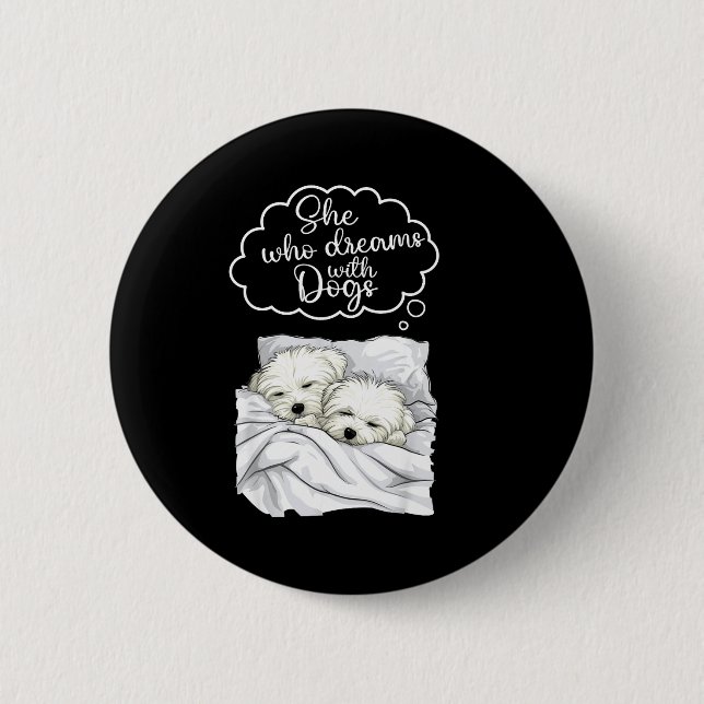 Coton De Tulear Dog Nightgown Pajama  6 Cm Round Badge (Front)