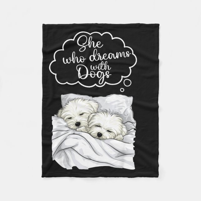 Coton De Tulear Dog Nightgown Pajama  Fleece Blanket (Front)