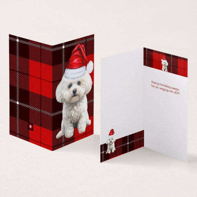 Coton de Tulear Dog Red Holiday Christmas Plaid (Inside and Outside)
