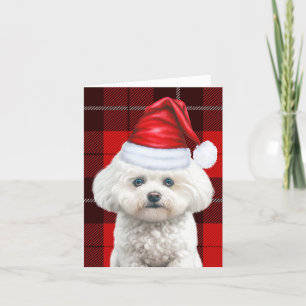 Coton de Tulear Dog Red Holiday Plaid Christmas