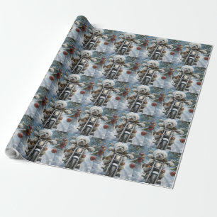 Coton De Tulear Dog Riding Motorcycle Christmas  Wrapping Paper