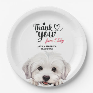 Coton De Tulear Dog Wedding Reception Paper Plate