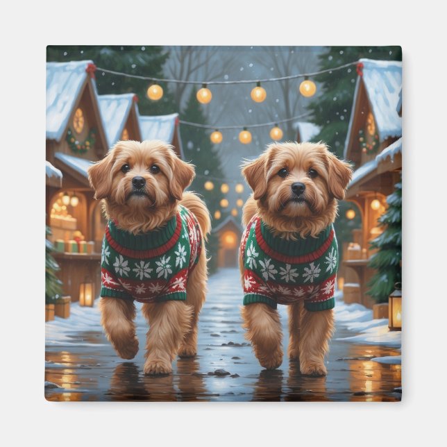 Coton De Tulear Dogs Christmas Snow Holiday Magnet (Front)