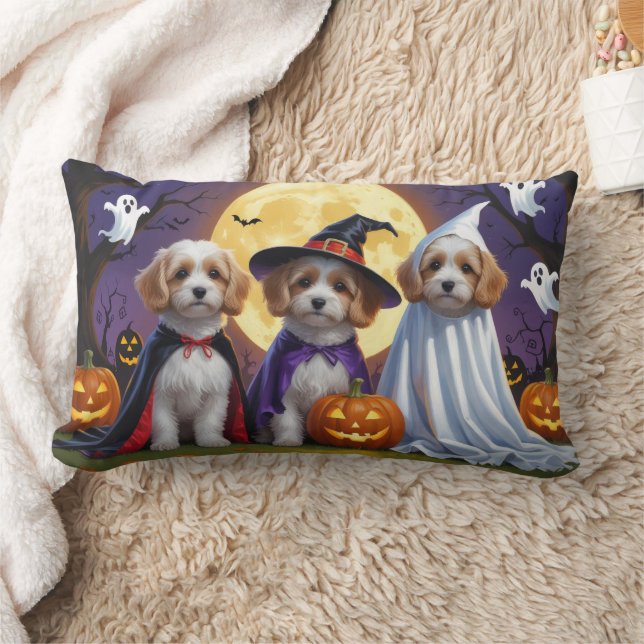 Coton De Tulear Dogs Pumpkin Halloween Funny  Lumbar Cushion (Blanket)