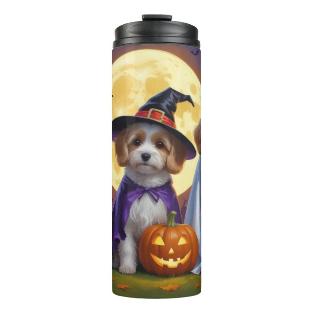 Coton De Tulear Dogs Pumpkin Halloween Funny  Thermal Tumbler (Front)