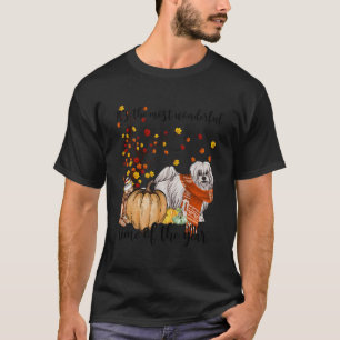 Coton De Tulear Fall Pumpkins Autumn Leaf Tree T-Shirt