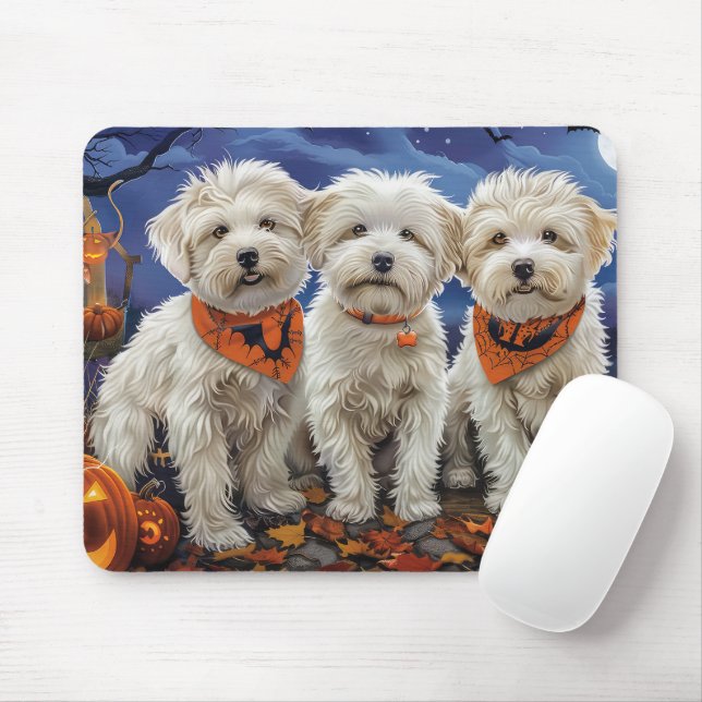 Coton De Tulear Halloween Spooky Mouse Mat (With Mouse)