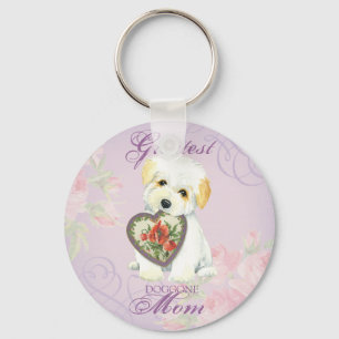Coton de Tulear Heart Mum Key Ring