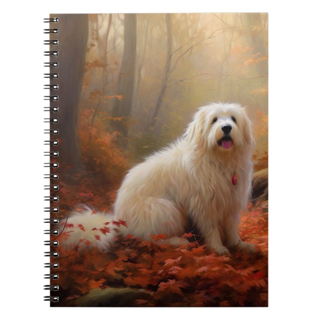 Coton De Tulear in Autumn Leaves Fall Inspire  Notebook (Front)