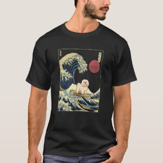 Coton de Tulear Japanese Kanagawa Wave  Surf Dog T-Shirt