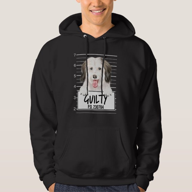 Coton De Tulear Mugshot Guilty Dog Hoodie (Front)
