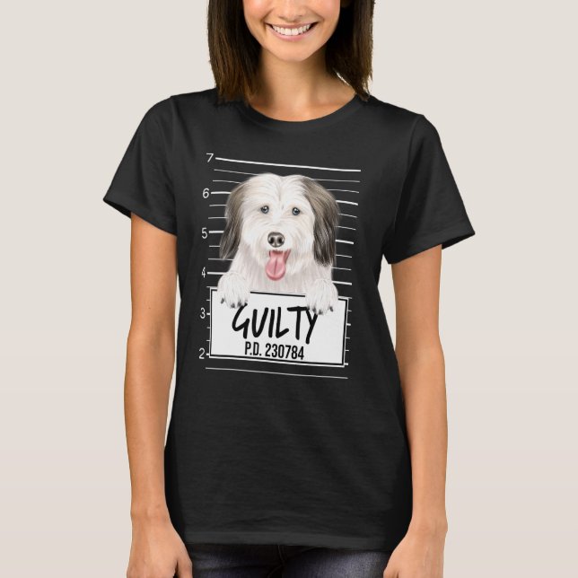 Coton De Tulear Mugshot Guilty Dog T-Shirt (Front)