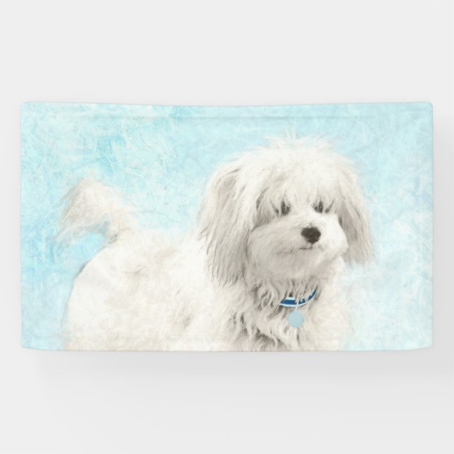 Coton de Tulear Painting - Cute Original Dog Art Banner (Horizontal)