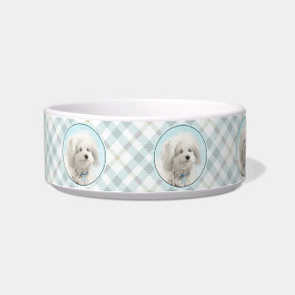 Coton de Tulear Painting - Cute Original Dog Art Bowl