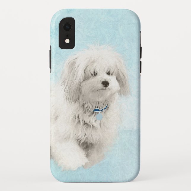 Coton de Tulear Painting - Cute Original Dog Art Case-Mate iPhone Case (Back)