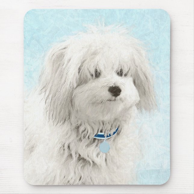 Coton de Tulear Painting - Cute Original Dog Art Mouse Mat (Front)