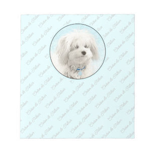Coton de Tulear Painting - Cute Original Dog Art Notepad