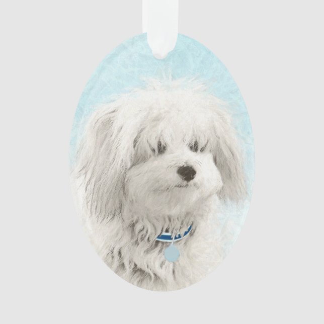 Coton de Tulear Painting - Cute Original Dog Art Ornament (Front)